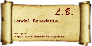 Lendel Benedetta névjegykártya